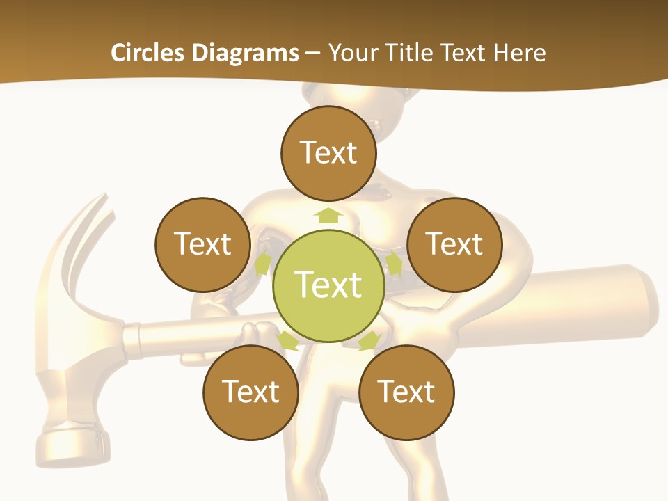 Contractor Isolated Hammer PowerPoint Template