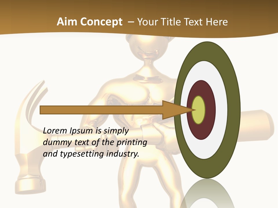 Contractor Isolated Hammer PowerPoint Template