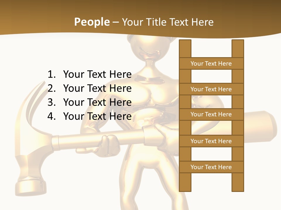 Contractor Isolated Hammer PowerPoint Template