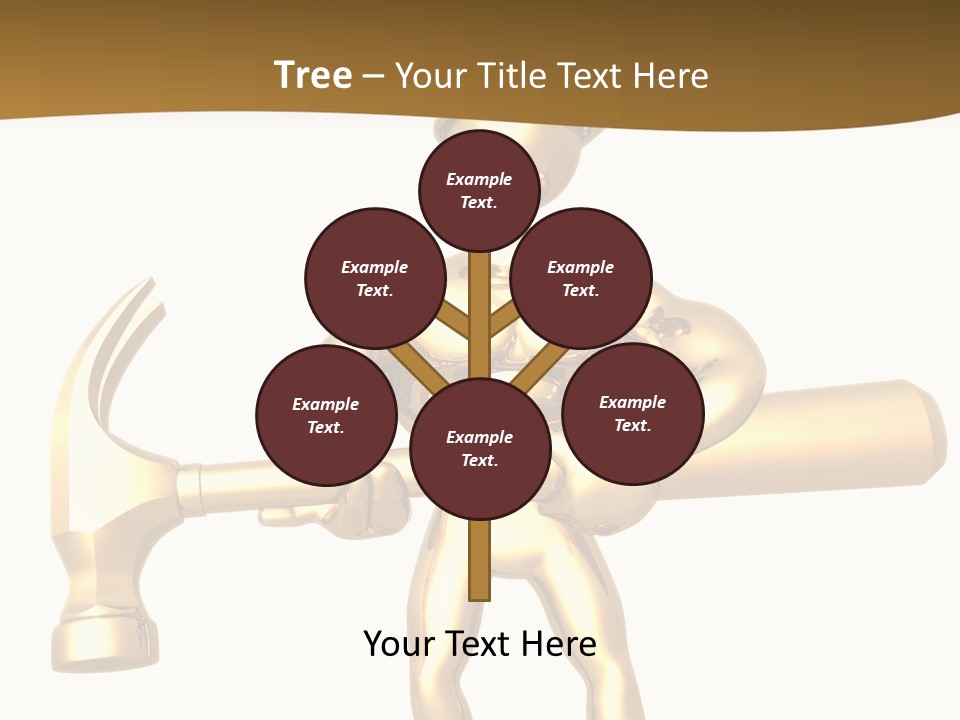 Contractor Isolated Hammer PowerPoint Template