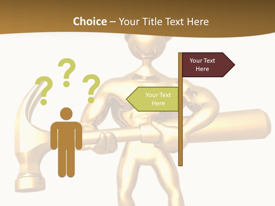 Contractor Isolated Hammer PowerPoint Template