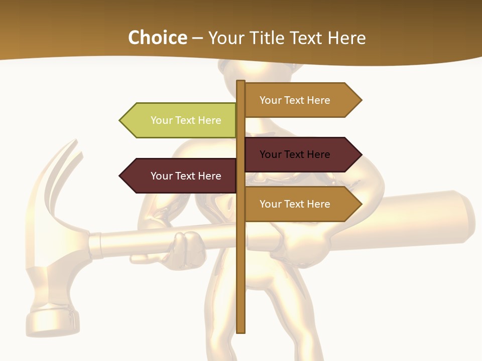 Contractor Isolated Hammer PowerPoint Template