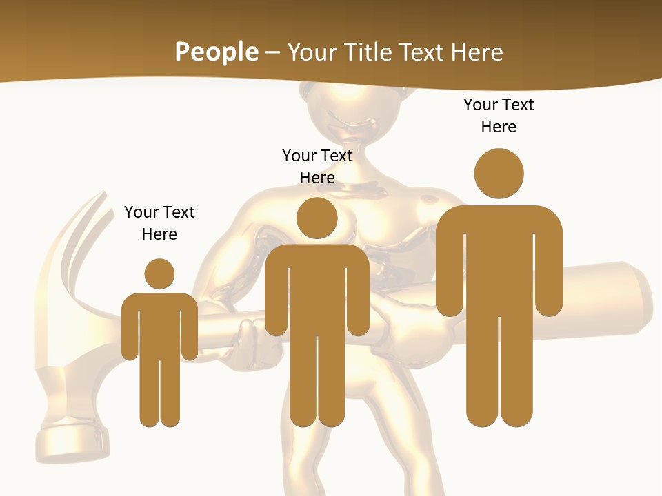 Contractor Isolated Hammer PowerPoint Template