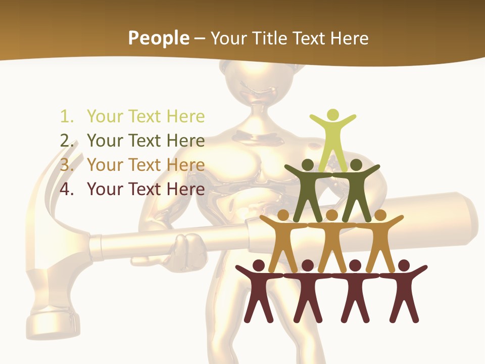 Contractor Isolated Hammer PowerPoint Template