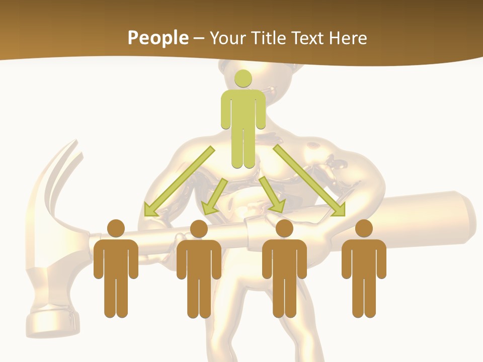 Contractor Isolated Hammer PowerPoint Template