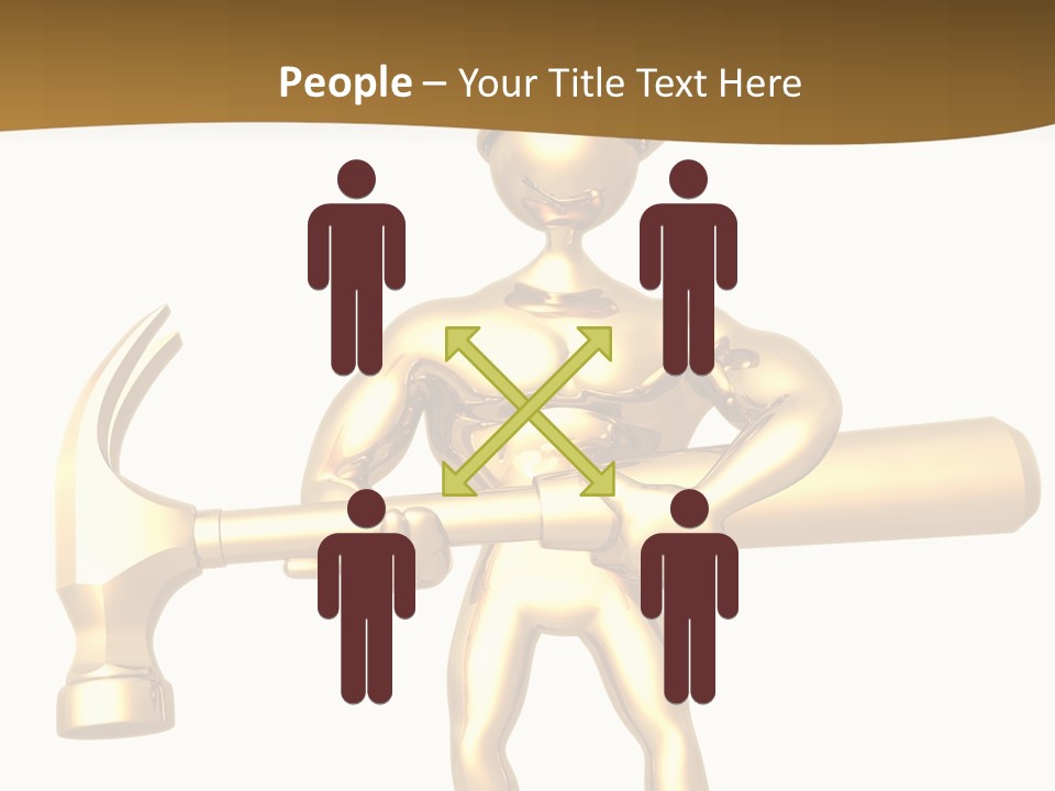 Contractor Isolated Hammer PowerPoint Template