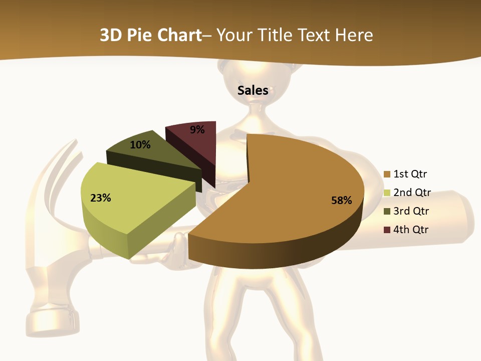 Contractor Isolated Hammer PowerPoint Template