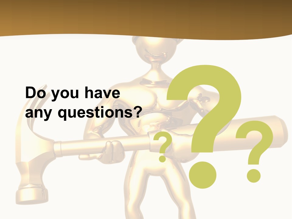 Contractor Isolated Hammer PowerPoint Template