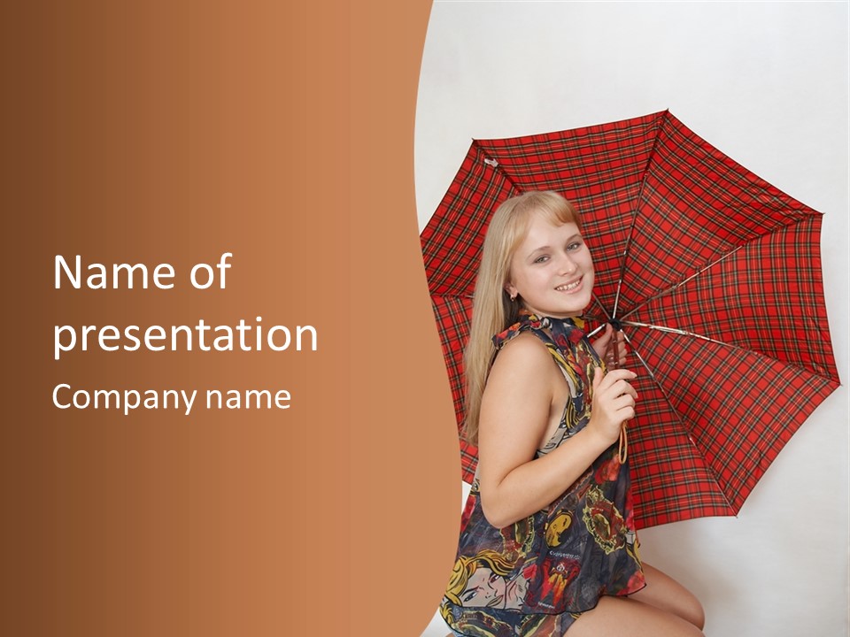 Female Sunshade Youth PowerPoint Template