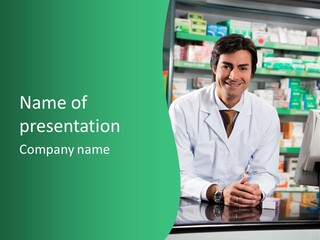 Pharmacist Labcoat Happiness PowerPoint Template