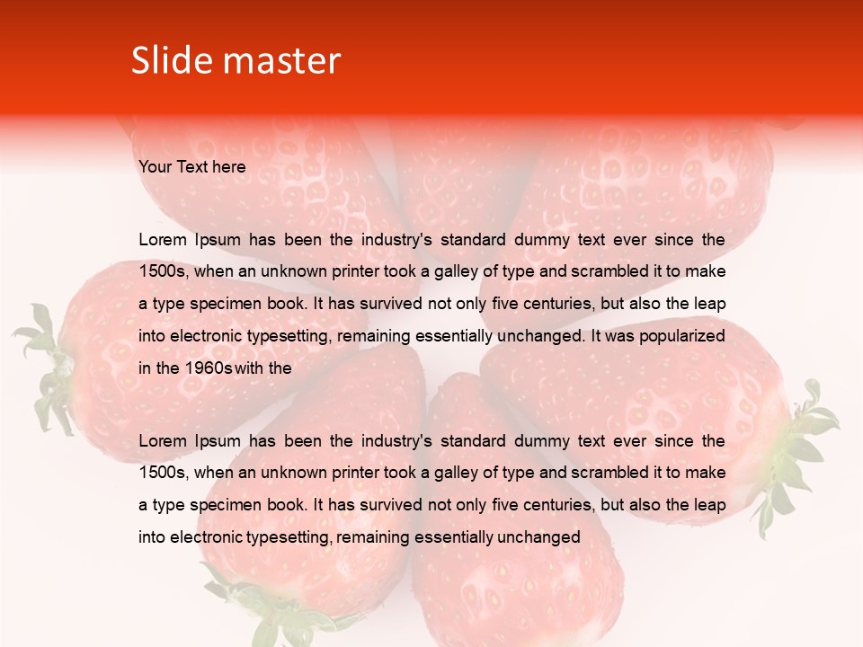 Frond Ripe Strawberry PowerPoint Template