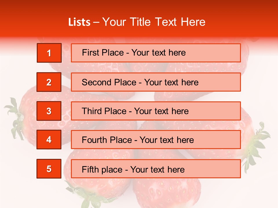 Frond Ripe Strawberry PowerPoint Template
