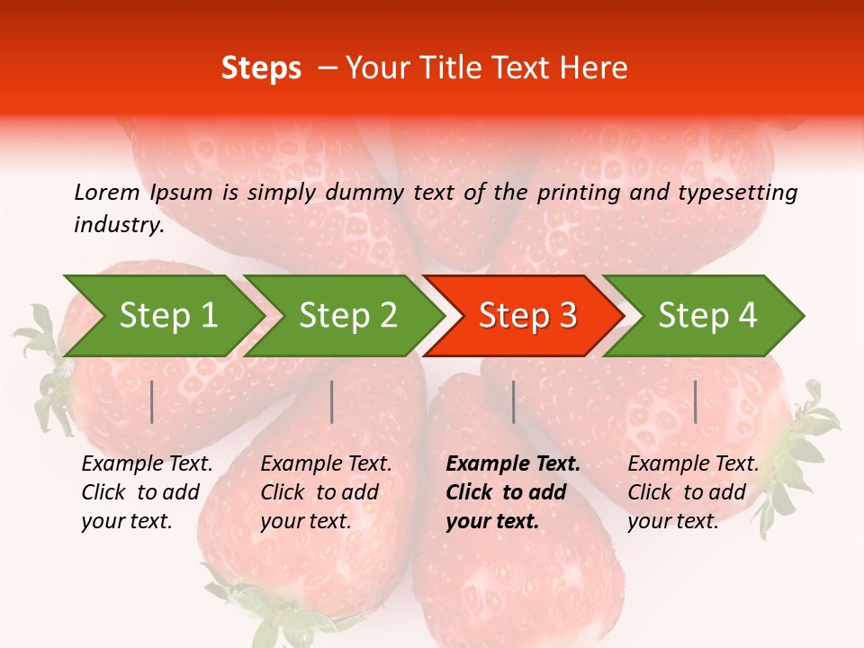Frond Ripe Strawberry PowerPoint Template