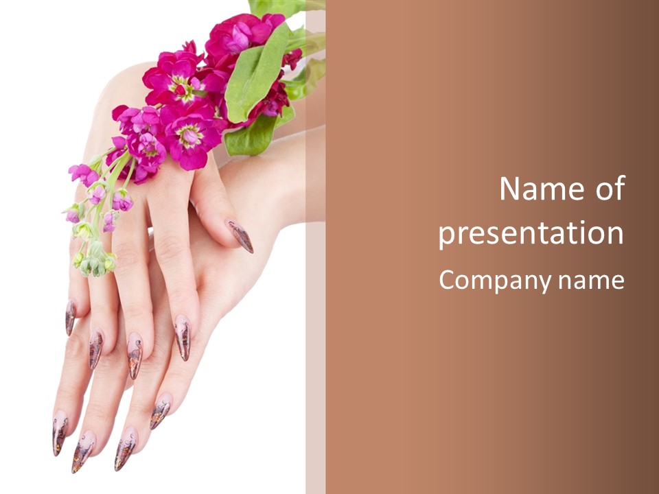 White Clean Flower PowerPoint Template