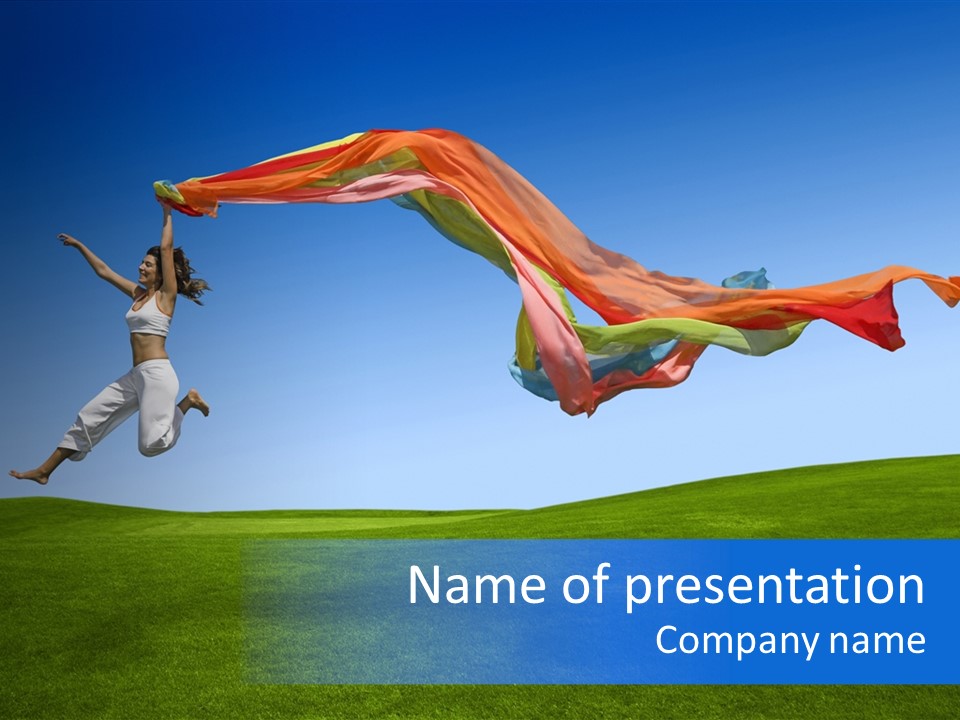 Woman Energy Meadow PowerPoint Template