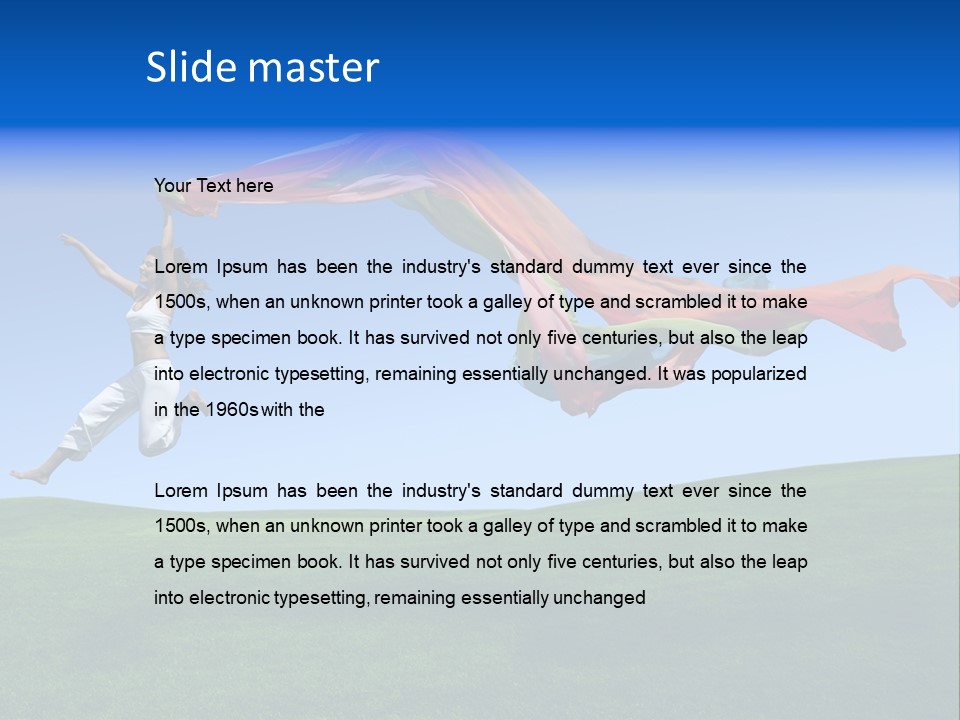 Woman Energy Meadow PowerPoint Template