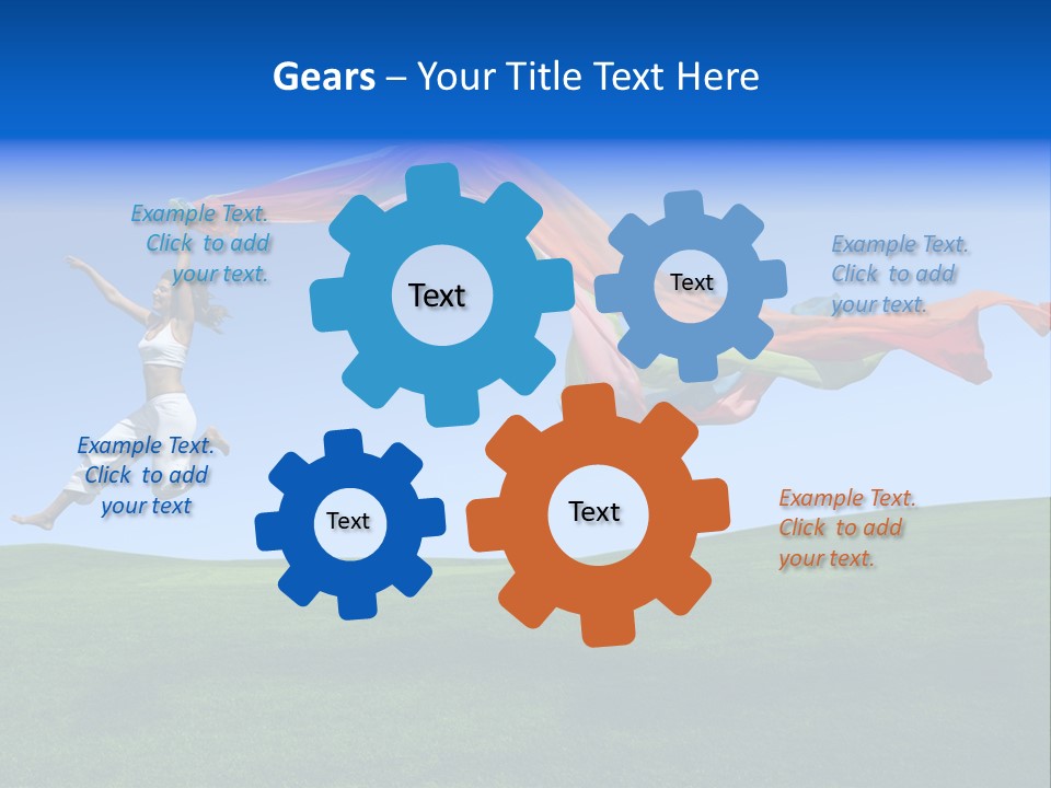 Woman Energy Meadow PowerPoint Template