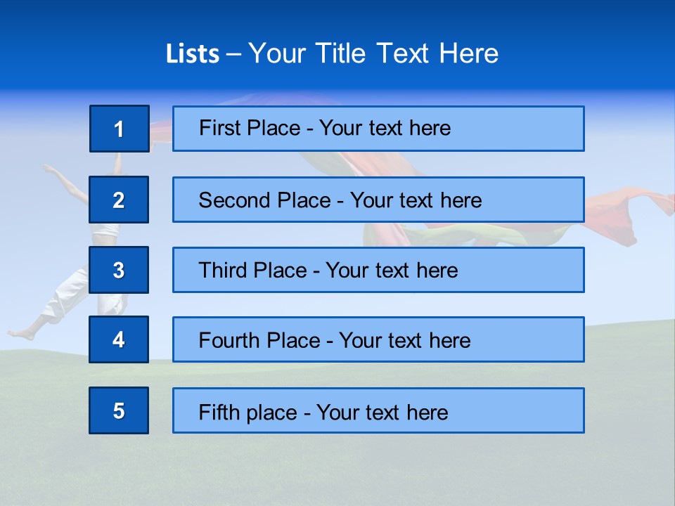 Woman Energy Meadow PowerPoint Template