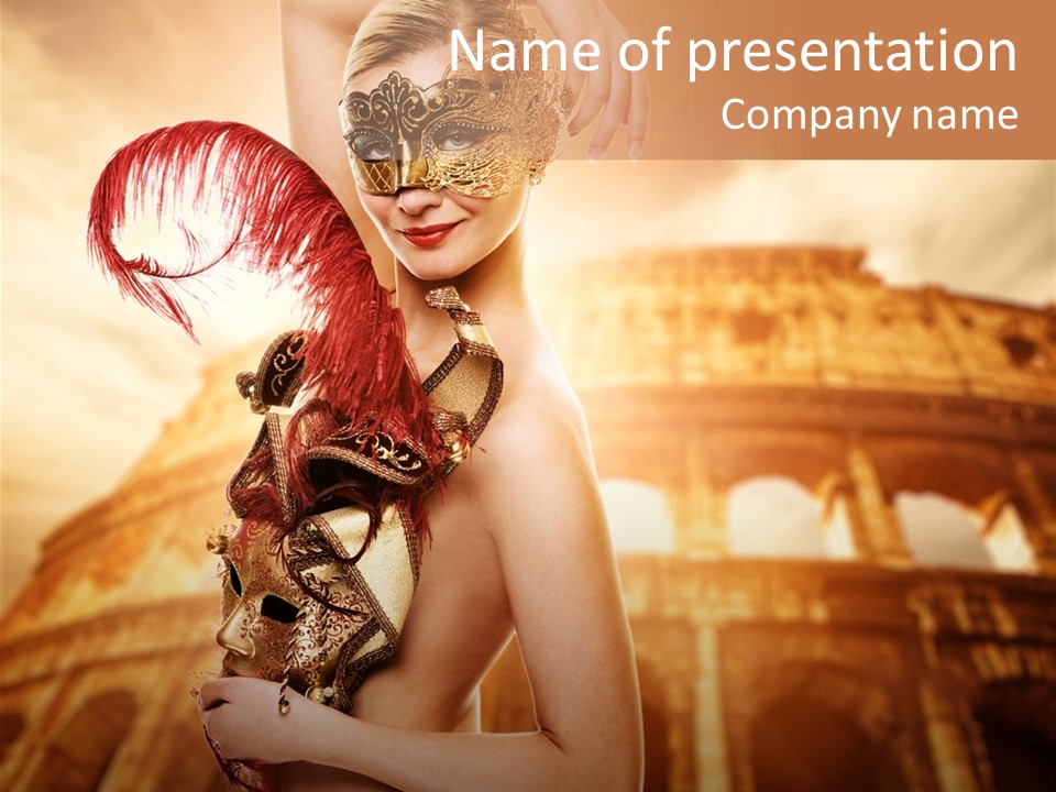 Luxury Woman Golden PowerPoint Template