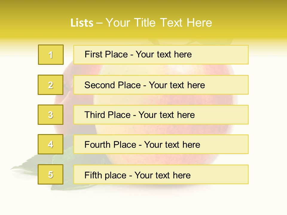 Yellow Vitamin Still Life PowerPoint Template