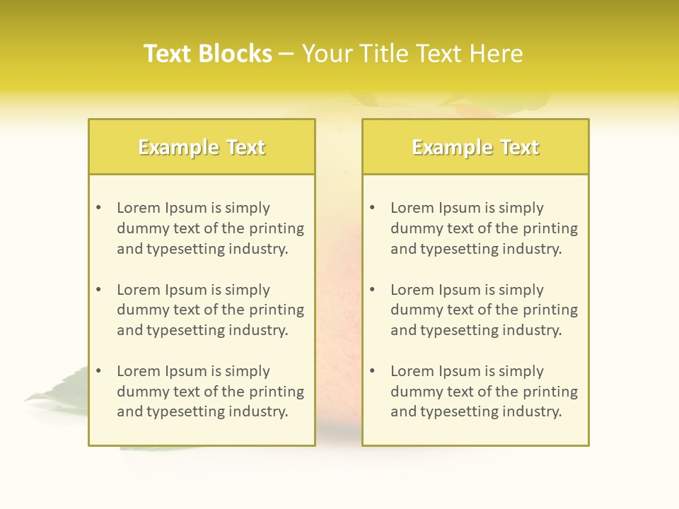 Yellow Vitamin Still Life PowerPoint Template