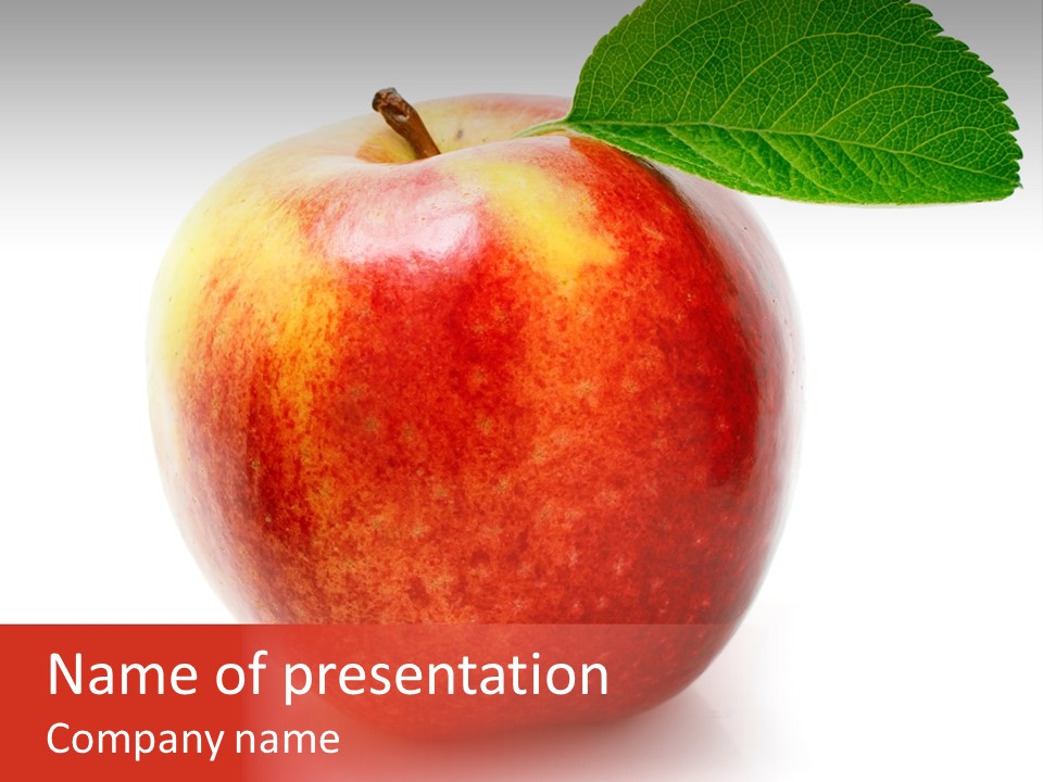 Healthy Leaf Apple PowerPoint Template