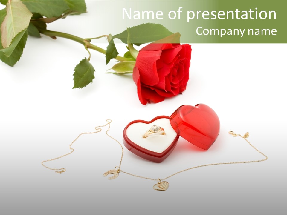 Love Red Isolated PowerPoint Template