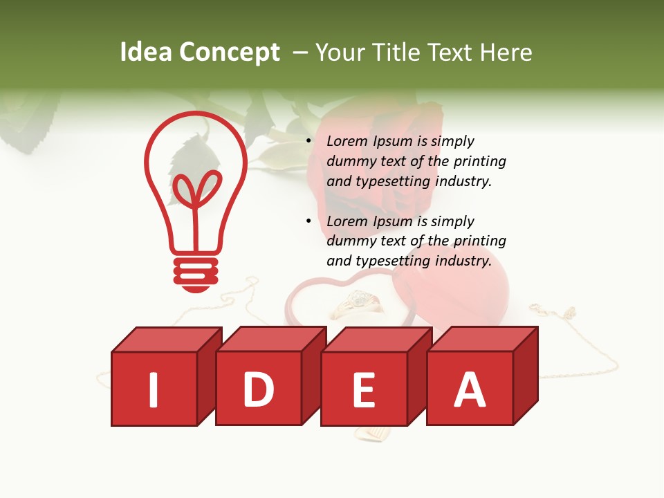 Love Red Isolated PowerPoint Template