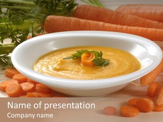 Dish Orange Soup PowerPoint Template