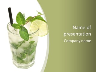 Mojito Alcohol Ice PowerPoint Template