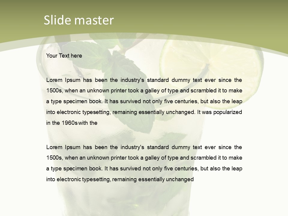 Mojito Alcohol Ice PowerPoint Template
