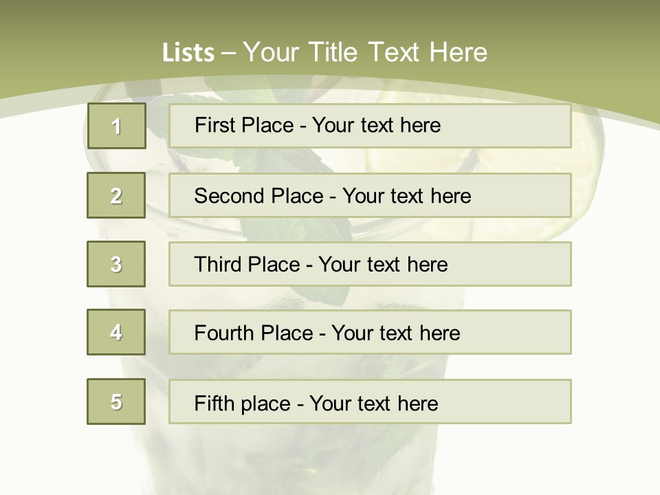 Mojito Alcohol Ice PowerPoint Template