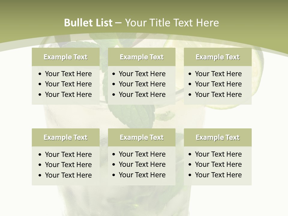 Mojito Alcohol Ice PowerPoint Template