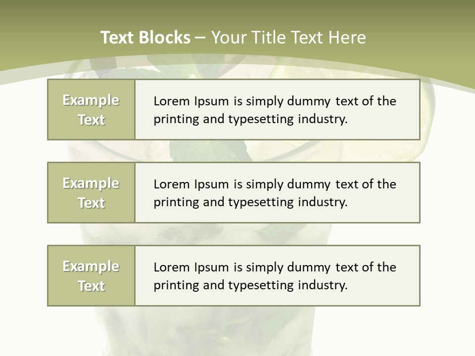 Mojito Alcohol Ice PowerPoint Template