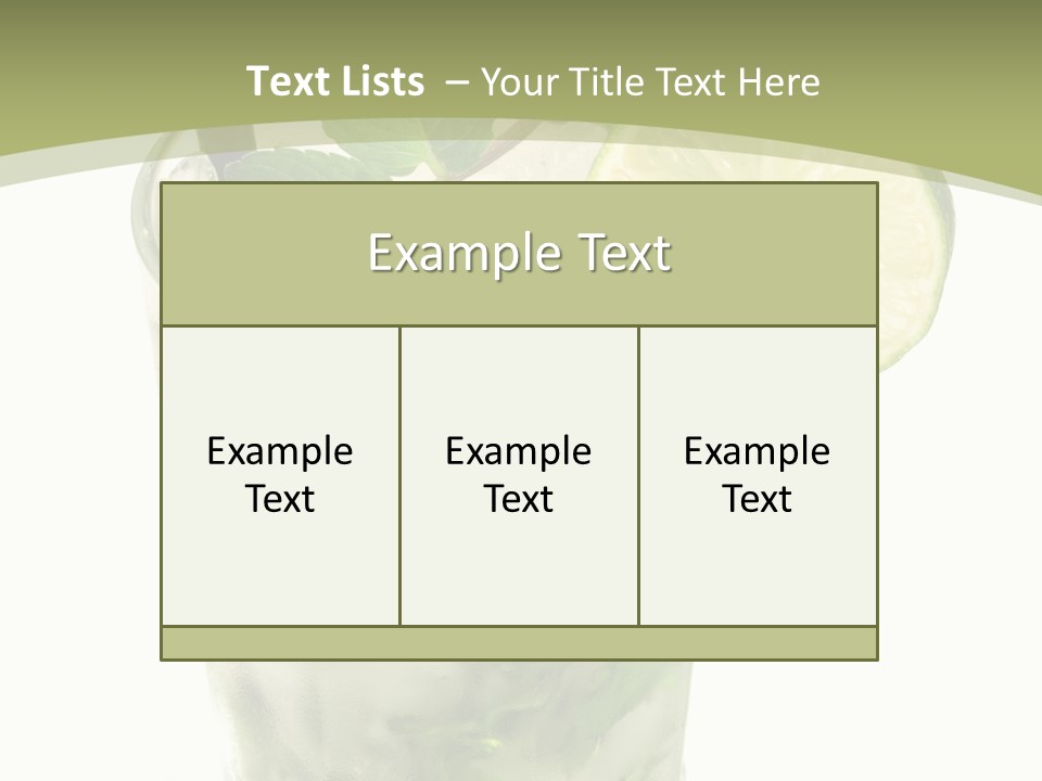 Mojito Alcohol Ice PowerPoint Template