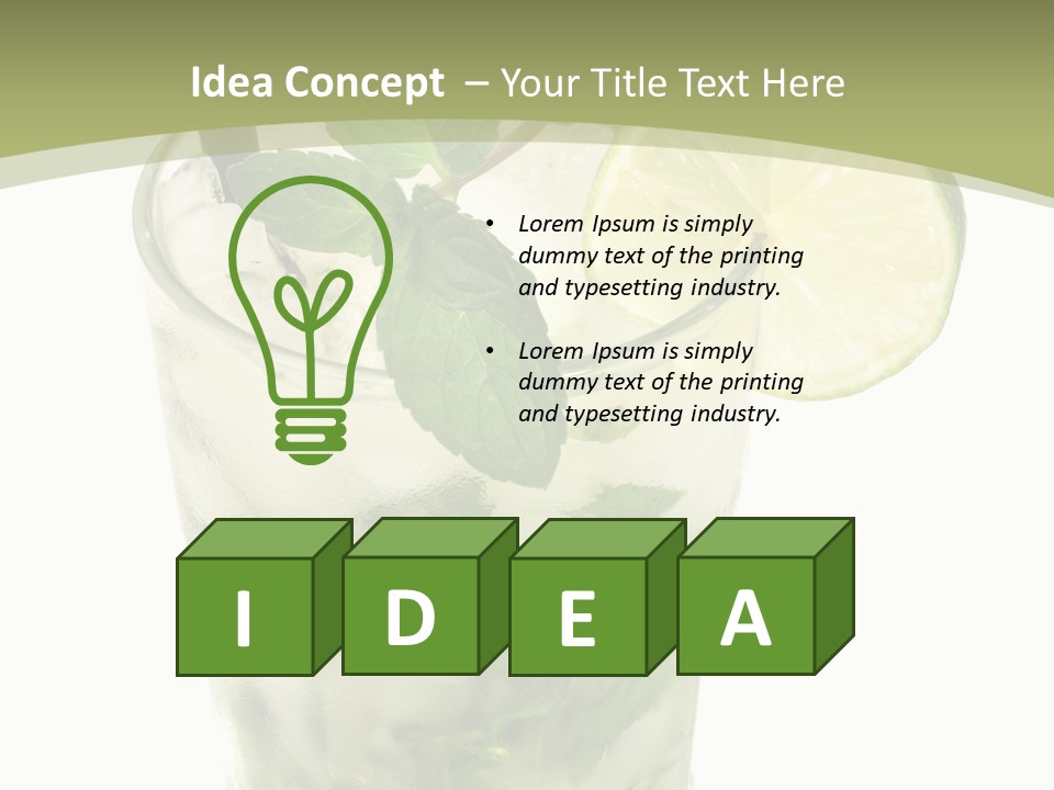 Mojito Alcohol Ice PowerPoint Template