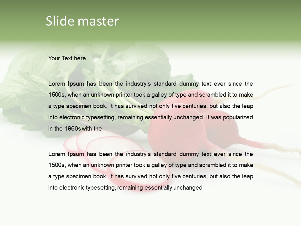 Ripe Radish Vegetarian PowerPoint Template