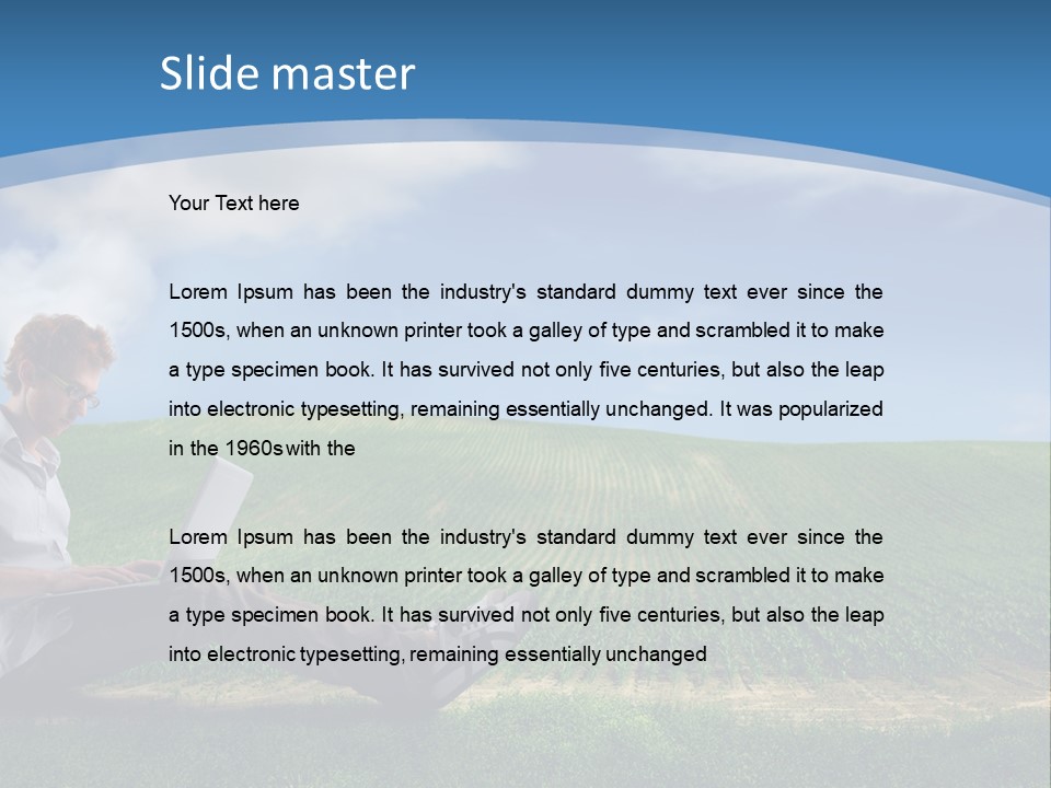 Laptop Write Connectivity PowerPoint Template