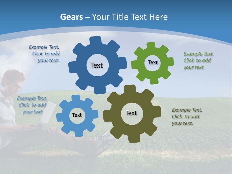 Laptop Write Connectivity PowerPoint Template