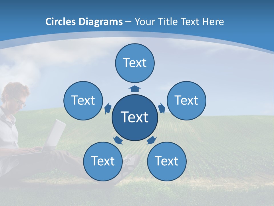 Laptop Write Connectivity PowerPoint Template