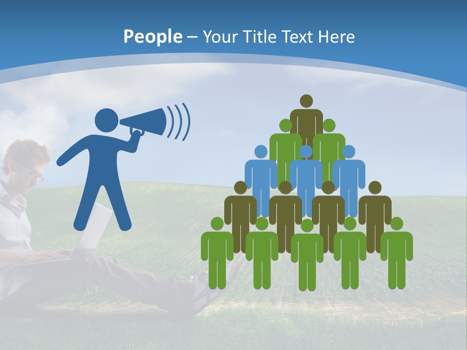 Laptop Write Connectivity PowerPoint Template