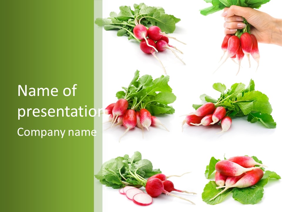 Group Vegetarian Holding PowerPoint Template