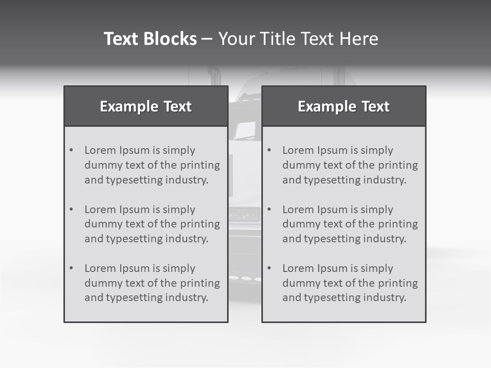 Truckload Tank Nobody PowerPoint Template