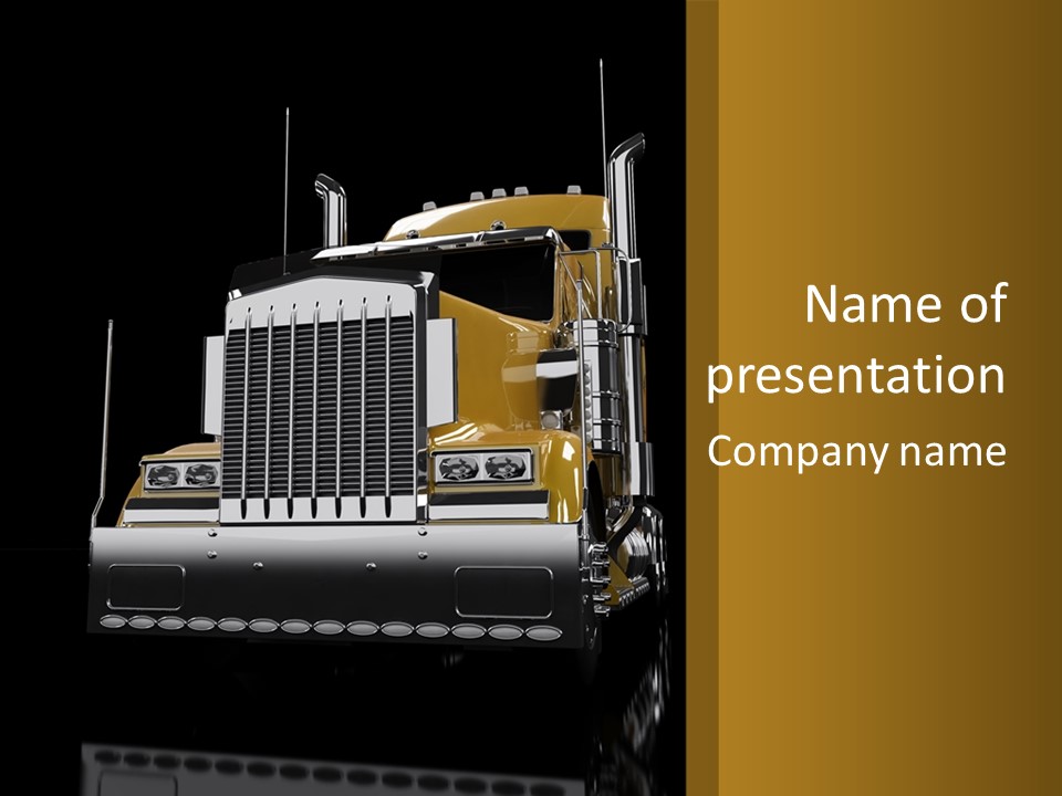 Long Fuel Truckload PowerPoint Template