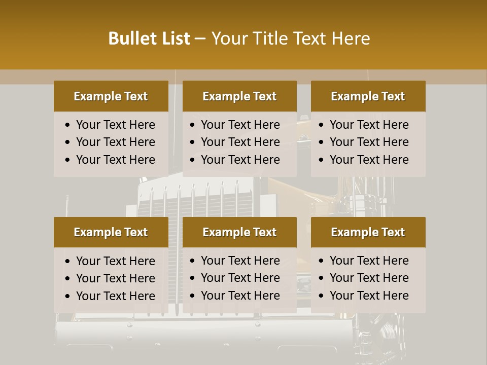 Long Fuel Truckload PowerPoint Template