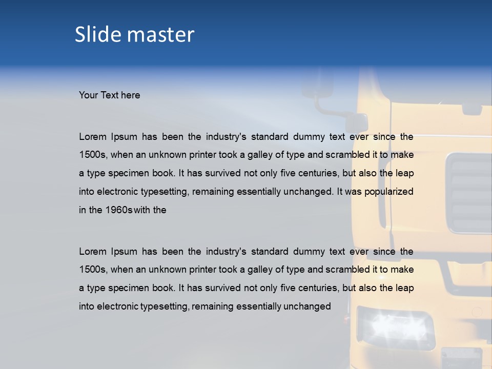 Cargo Yellow Motion Blur PowerPoint Template