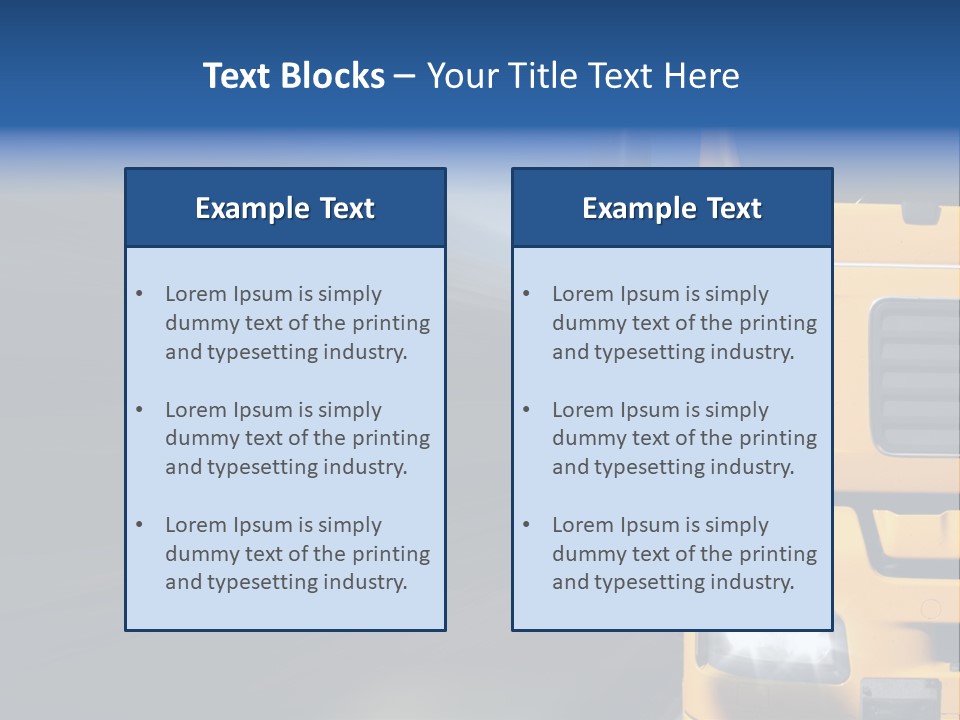 Cargo Yellow Motion Blur PowerPoint Template