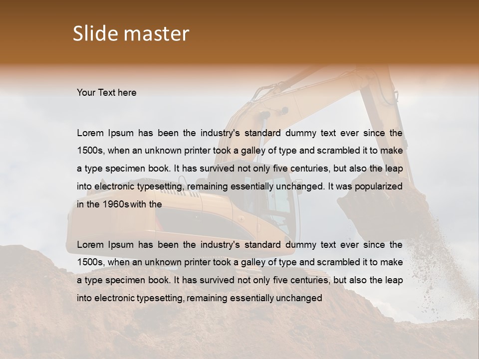 Bulldozer Machinery Excavate PowerPoint Template