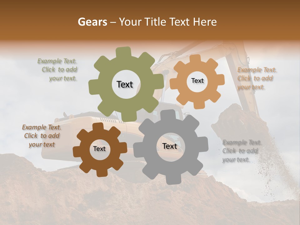 Bulldozer Machinery Excavate PowerPoint Template