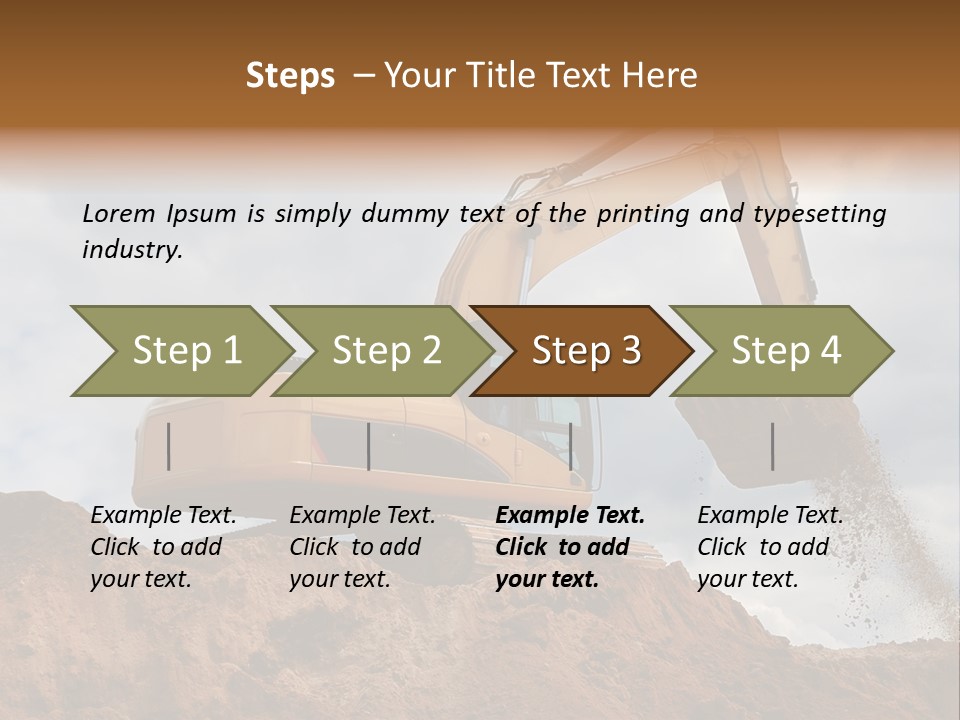 Bulldozer Machinery Excavate PowerPoint Template